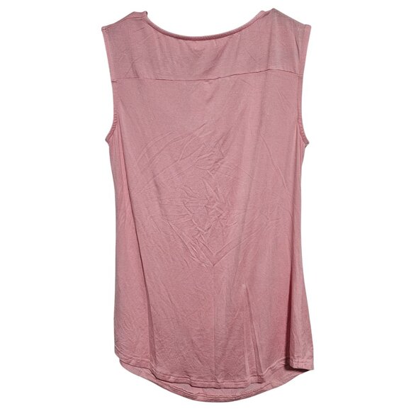 Qearal Tank Top Womens Size Large Pink Draped Neck Sleeveless Blouse Shirt New - Picture 2 of 6